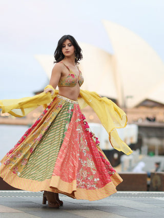 Paulmi and Harsh Lahenga Bhagti Set for Wedding Sangeet or Haldi ceremony